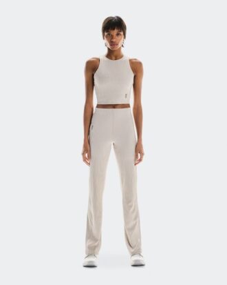 Mujer Pantalones de Punto Acanalados para Todo el Día