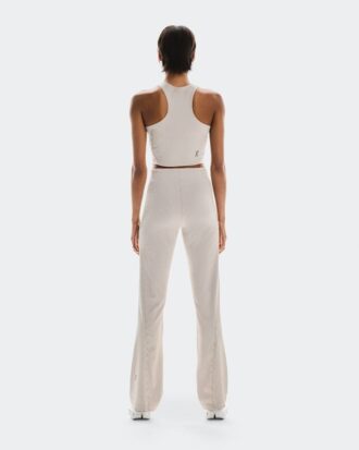 Mujer Pantalones de Punto Acanalados para Todo el Día