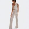 Mujer Pantalones de Punto Acanalados para Todo el Día